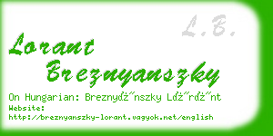 lorant breznyanszky business card